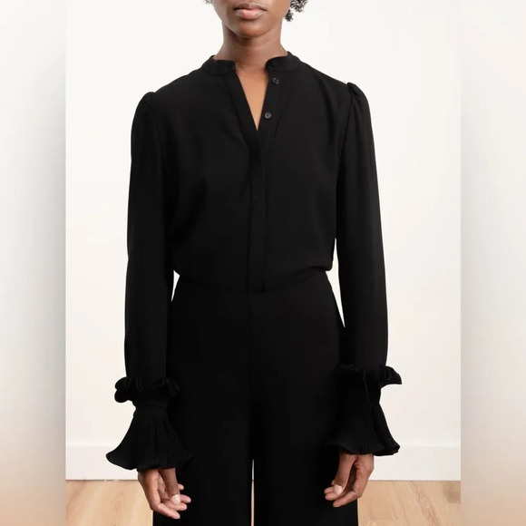 CO Japanese fabric pleated sleeve blouse size small - Picture 13 of 14